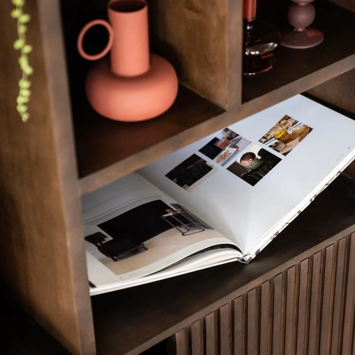 Houten boekenkast met latjes - Eleonora Remi