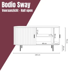 Houten dressoir zwart - Bodio Sway