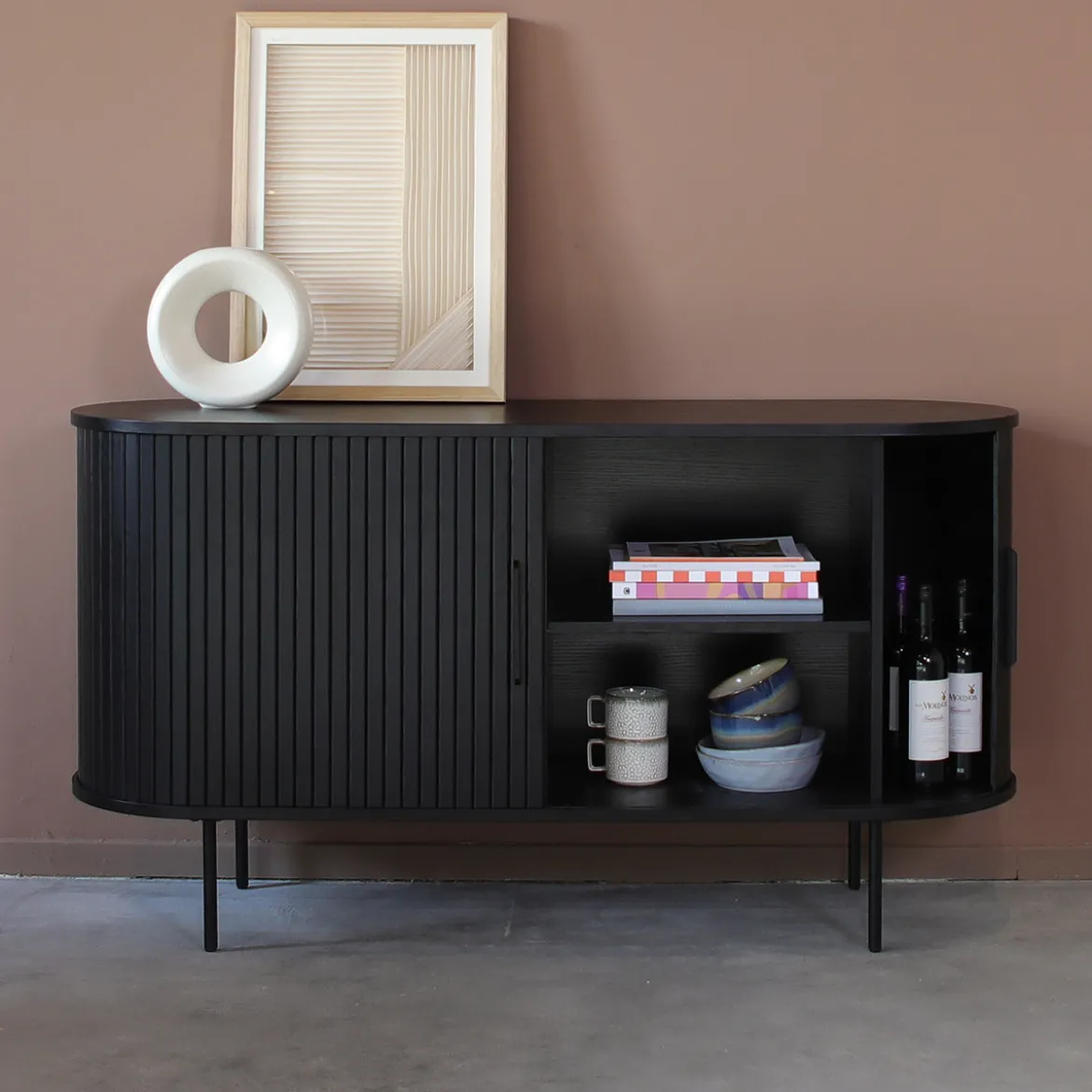 Houten dressoir zwart - Bodio Sway