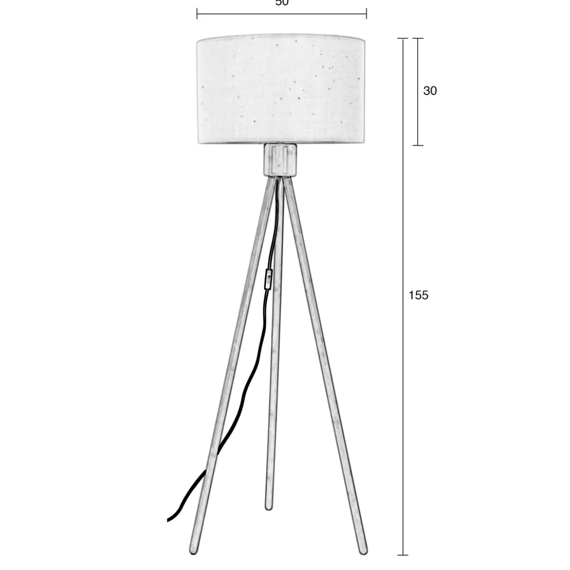 Houten driepoot vloerlamp - Zuiver Fan Bamboo