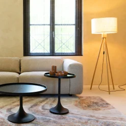 Houten driepoot vloerlamp - Zuiver Fan Bamboo