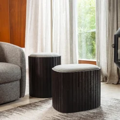 Houten hocker met opbergruimte - Dutchbone Bay Low