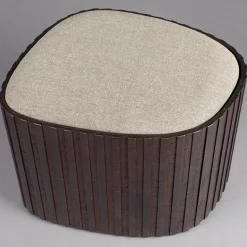 Houten hocker met opbergruimte - Dutchbone Bay Low