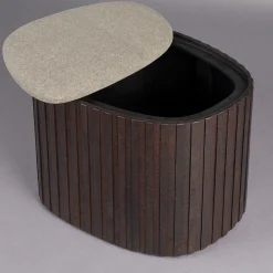 Houten hocker met opbergruimte - Dutchbone Bay Low