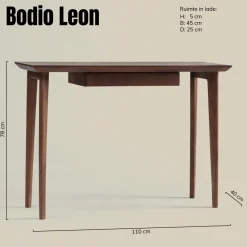 Houten kaptafel met lade vintage - Bodio Leon