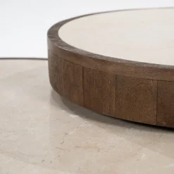 Hout en marmer salontafel set rond - Eleonora Hazel