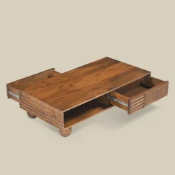 Houten salontafel met houtsnijwerk - Bodio Yemi