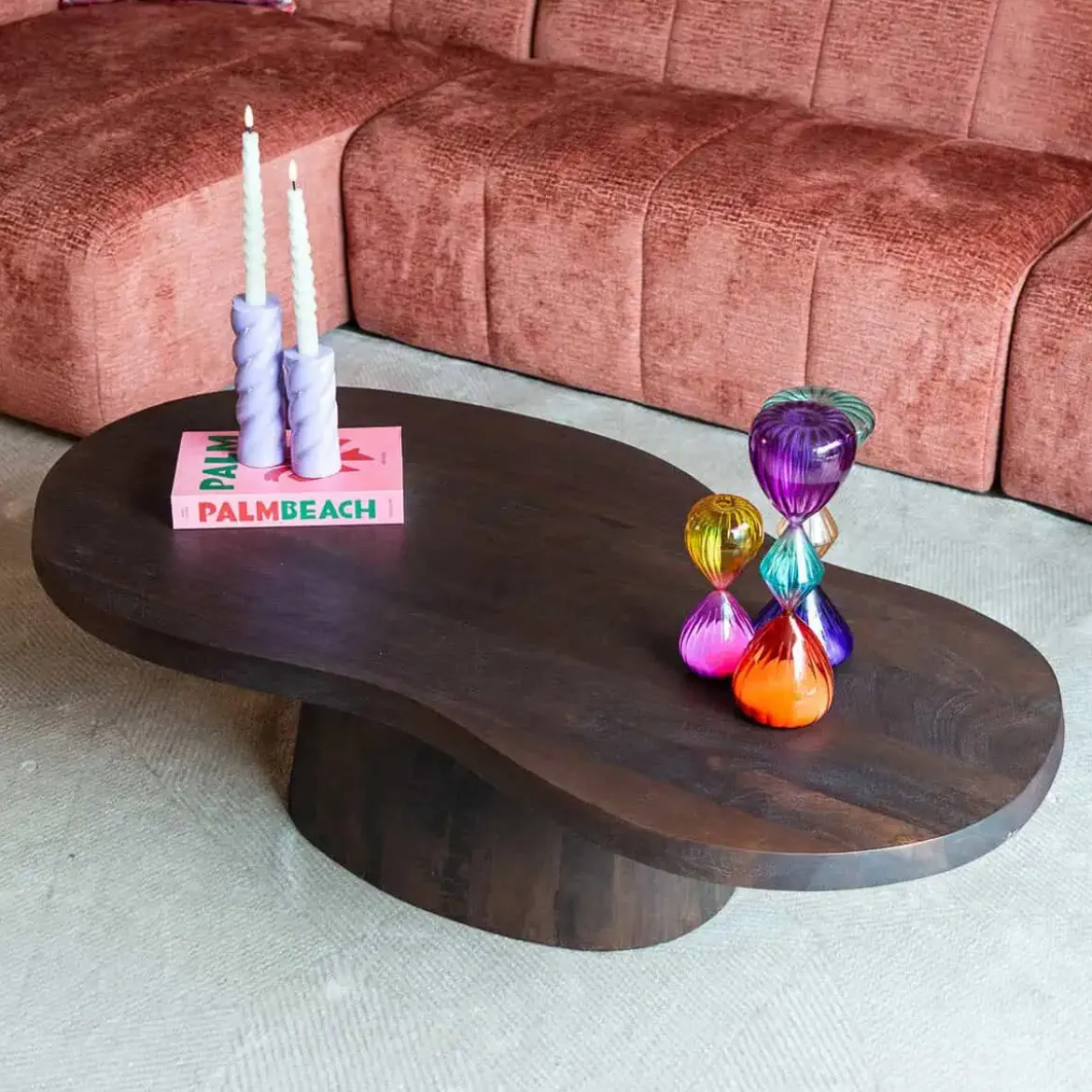 Houten salontafel organische vorm - Richmond Interiors Odile