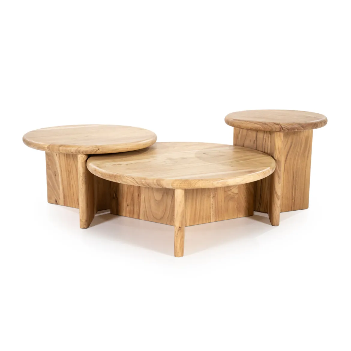 Houten salontafel rond - By-Boo Leoti