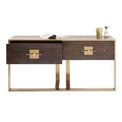 Houten sidetable met messing - Kare Design Osaka