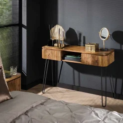 Houten sidetable met ribbels - Giani Wave