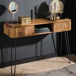 Houten sidetable met ribbels - Giani Wave