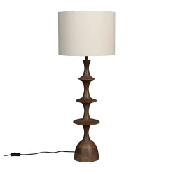 Houten tafellamp walnoot - Dutchbone Cath Walnut