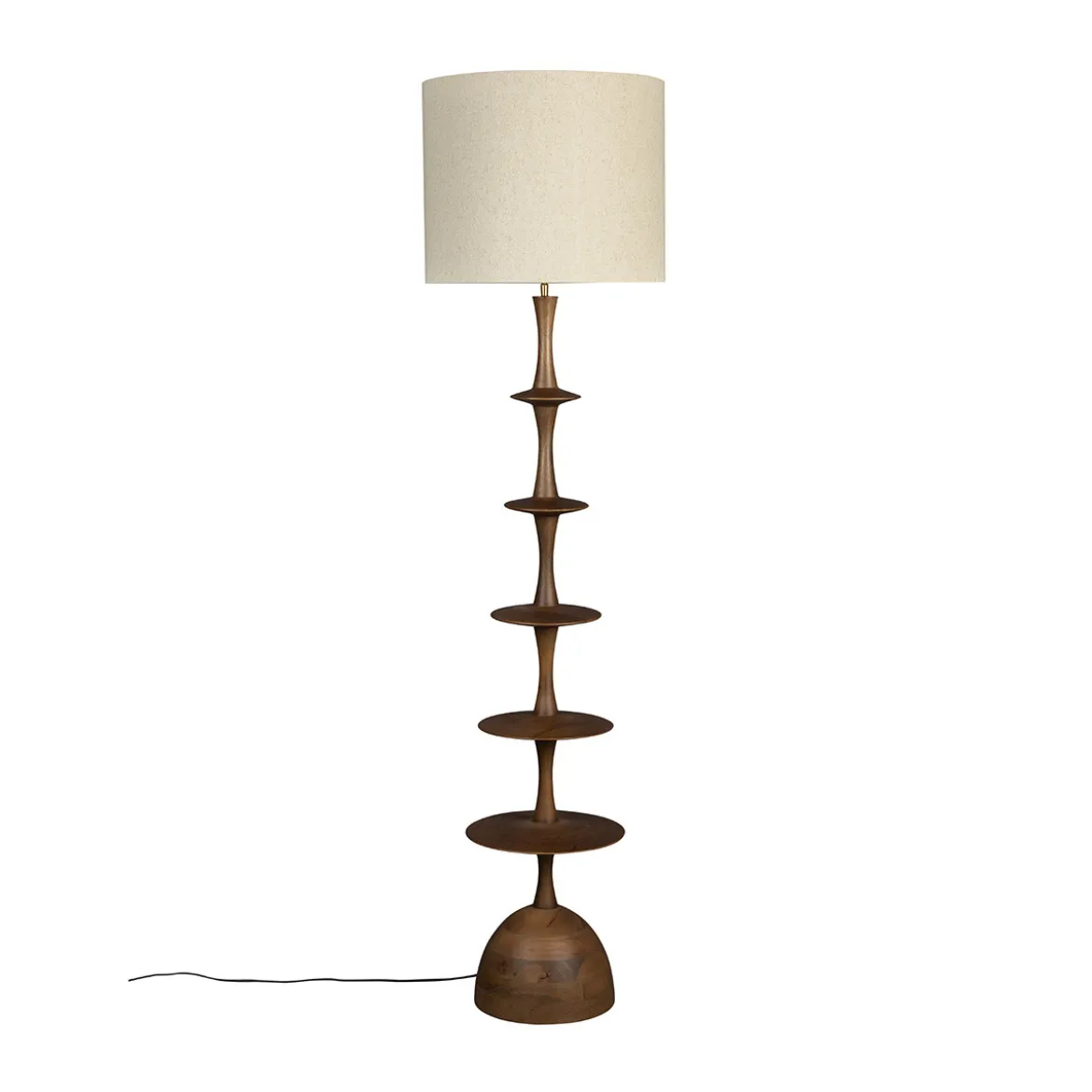 Houten vloerlamp walnoot - Dutchbone Cath Walnut