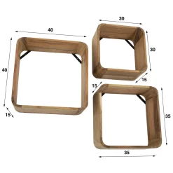 Houten wandschappen set van 3 - Giani Acacia Set
