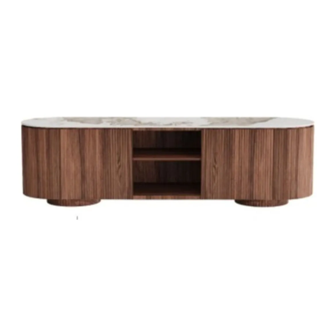 Hout TV-meubel met marmer - Kare Design Ruben