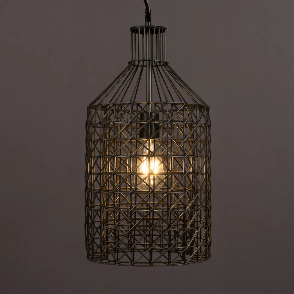 IJzeren hanglamp gaas - Dutchbone Jim Tall