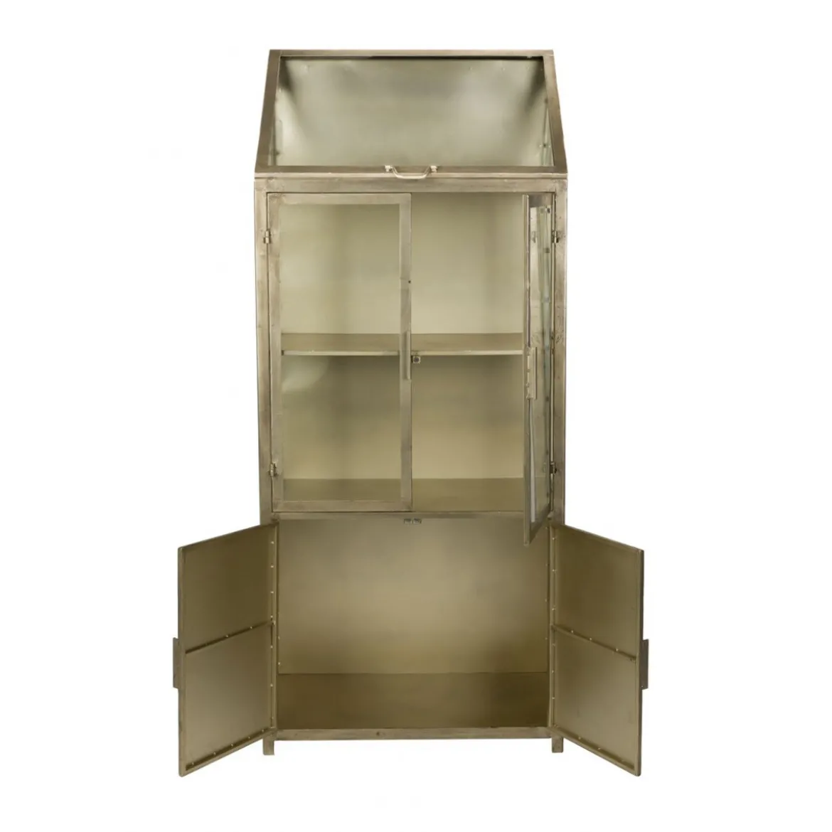 IJzeren vitrinekast vintage goud - Dutchbone Monviso