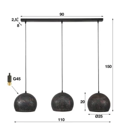 Industriele Hanglamp 3L - Santa Punch