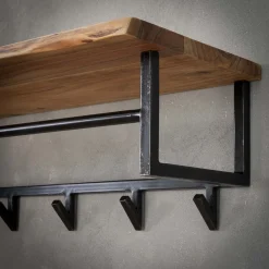 Industriele kapstok zwart met hout - Santa Poca Edge