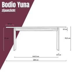 Japandi eettafel ronde hoeken - Bodio Yuna
