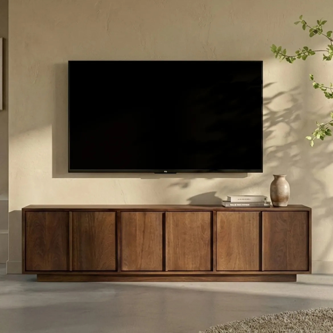 Japandi tv-meubel hout - Bodio Shoji