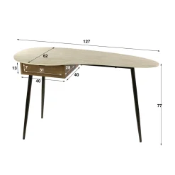 Kaptafel met travertinlook blad - Giani Travino