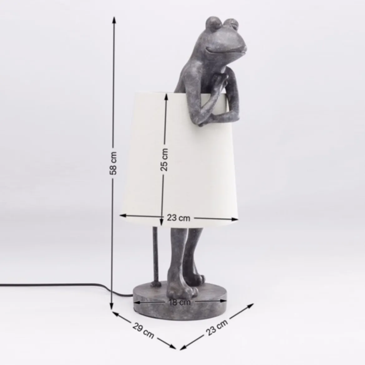 Kikkerfiguur tafellamp grijs - Kare Design Frog Grey