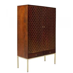 Kledingkast mangohout messing - Kare Design Muskat
