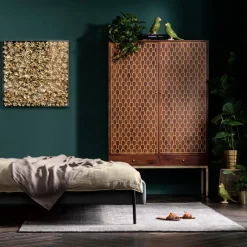 Kledingkast mangohout messing - Kare Design Muskat