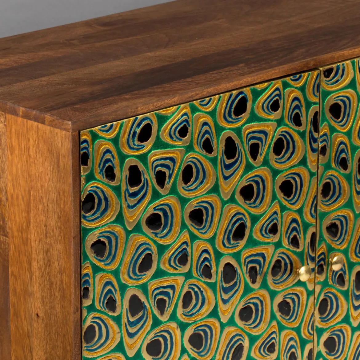 Kleurrijk dressoir mangohout - Dutchbone Meena