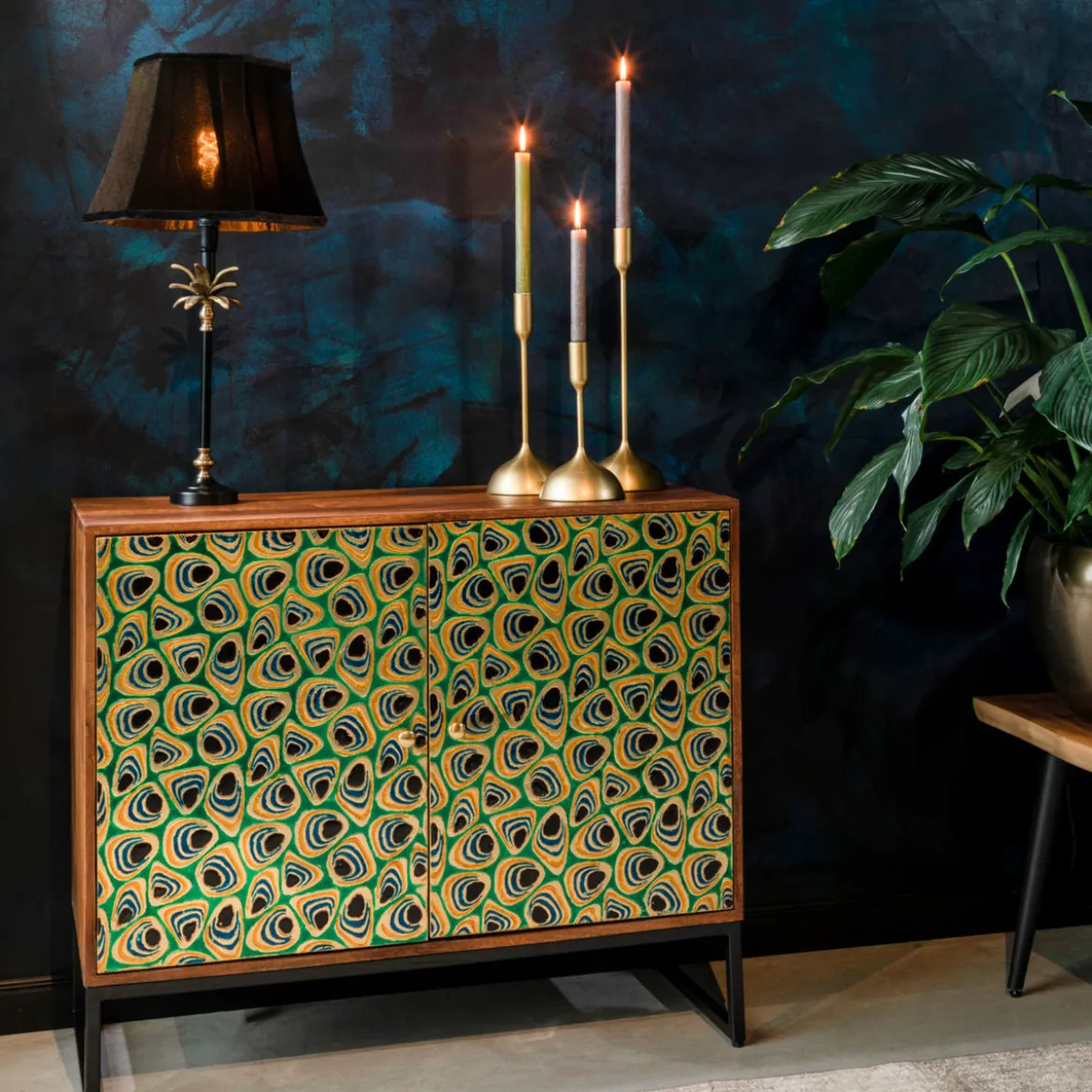 Kleurrijk dressoir mangohout - Dutchbone Meena