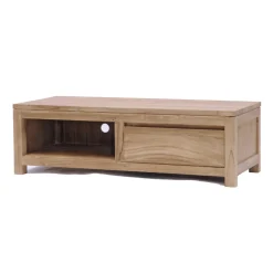 Laag tv-meubel teak - 1 lade - 120cm - Tower Living Corona