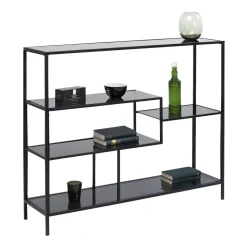 Laag wandrek staal met glas - Kare Design Loft