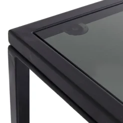 Laag wandrek staal met glas - Kare Design Loft