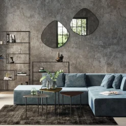 Laag wandrek staal met glas - Kare Design Loft