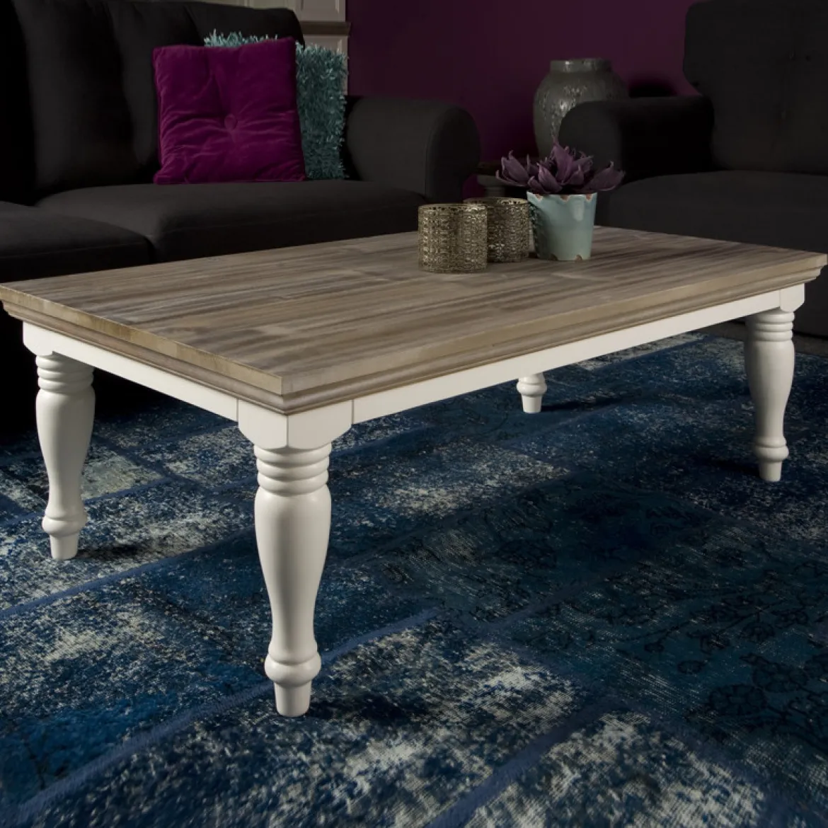 Landelijke salontafel greywash - Tower Living Fleur