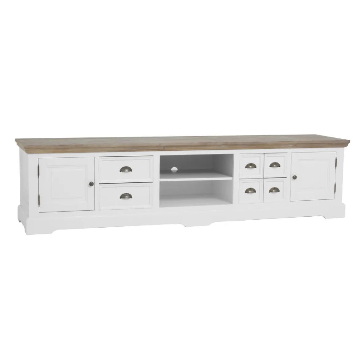 Landelijk tv-meubel wit 220 cm - Tower Living Fleur