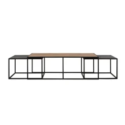 Lange salontafel set teakhout - DTP Home Cosmo