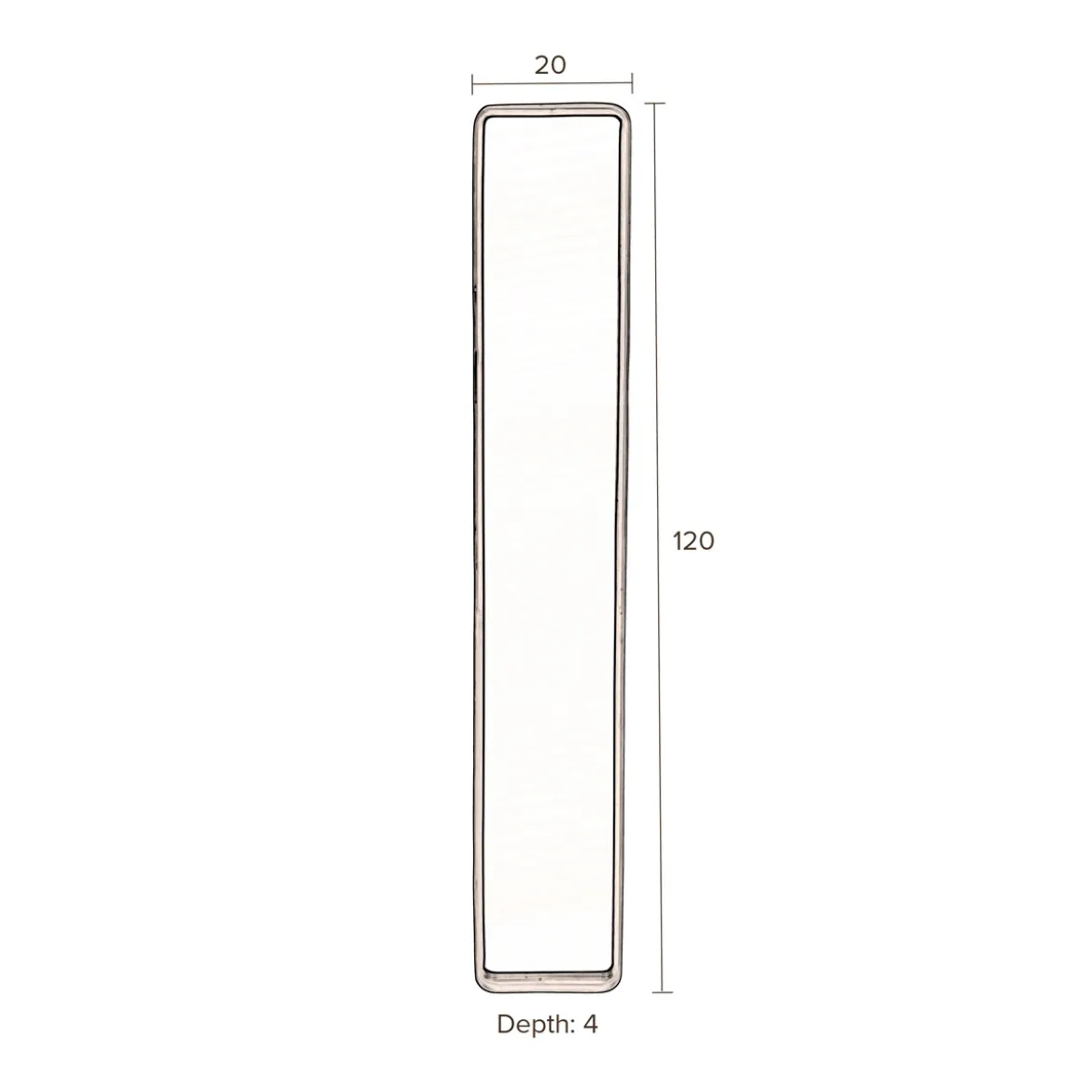 Lange smalle spiegel ijzer - Dutchbone Blackbeam