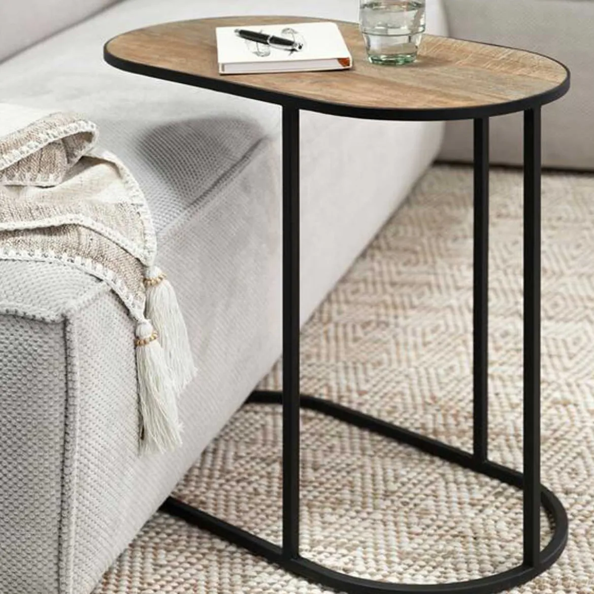 Laptoptafel ovaal teakhout - DTP Home Highlight Terra