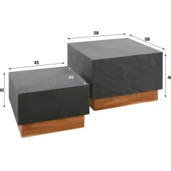 Leisteen salontafel set van 2 - Giani Blox Slate