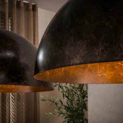 2-lichts hanglamp met metalen kappen - Santa Dome