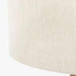Linnen vloerlamp mangohouten voet - By-Boo Rine