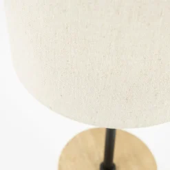 Linnnen vloerlamp travertin voet - By-Boo Amara