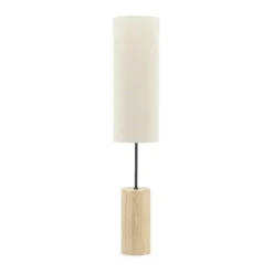 Linnnen vloerlamp travertin voet - By-Boo Amara