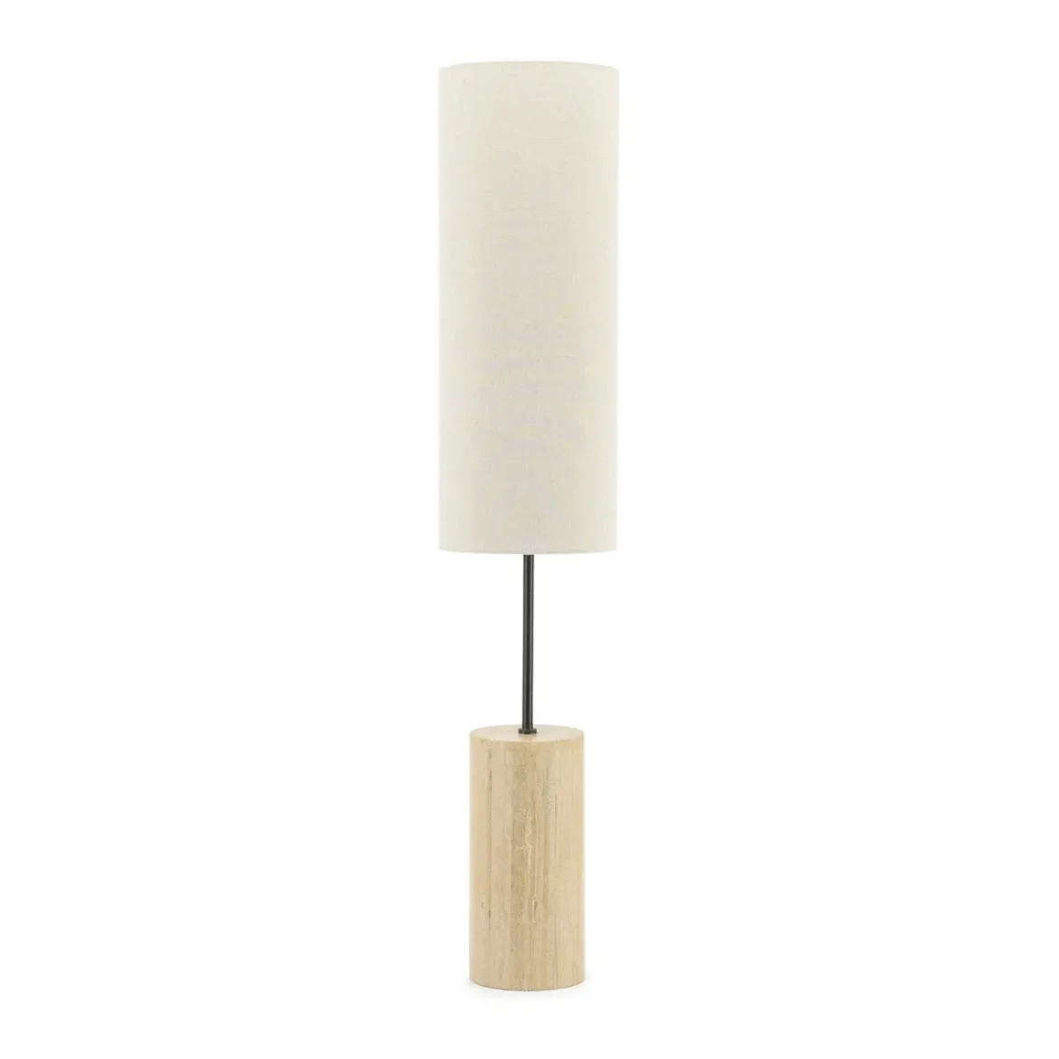 Linnnen vloerlamp travertin voet - By-Boo Amara