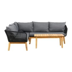 Loungeset hoek met acaciahouten tafel - Lavis Chania