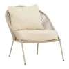 Lounge stoel gevlochten touw beige - Lavis Lindos