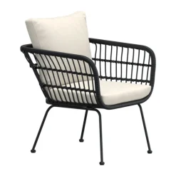 Lounge stoel zwart met beige kussen - Lavis Isola